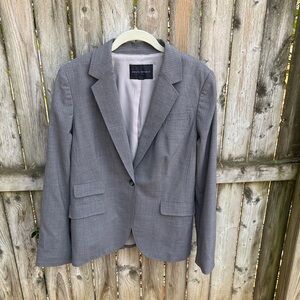 Banana Republic Gray Blazer Jacket Stretch Wool single button pockets 619470 14
